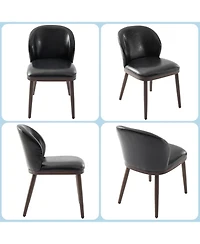gaomon Upholstered Dining Chairs Set of 2, Stylish Kitchen Chairs with Solid Wooden Legs