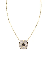 Macy's White Diamond (1/5 ct. t.w.) & Black Diamond (1/10 ct. t.w) Necklace in 10K Yellow Gold