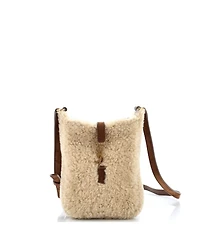 Pre-Owned Saint Laurent Le 5 a 7 Vertical Shoulder Bag Shearling with Suede
