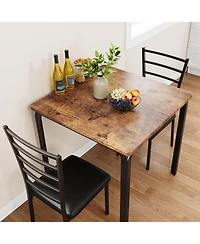 gaomon Dining Table for 2, Small Square kitchen Dinner Table Set for 2,Space Saving Wood Modern Dinette With Upholstered,Dining Room Furniture