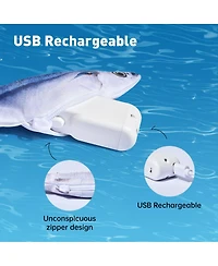 Aronkl 3 Pack Interactive Flopping Fish Cat Toys Tap-Activated Rechargeable Realistic 3 Flapping Modes Durable Plush