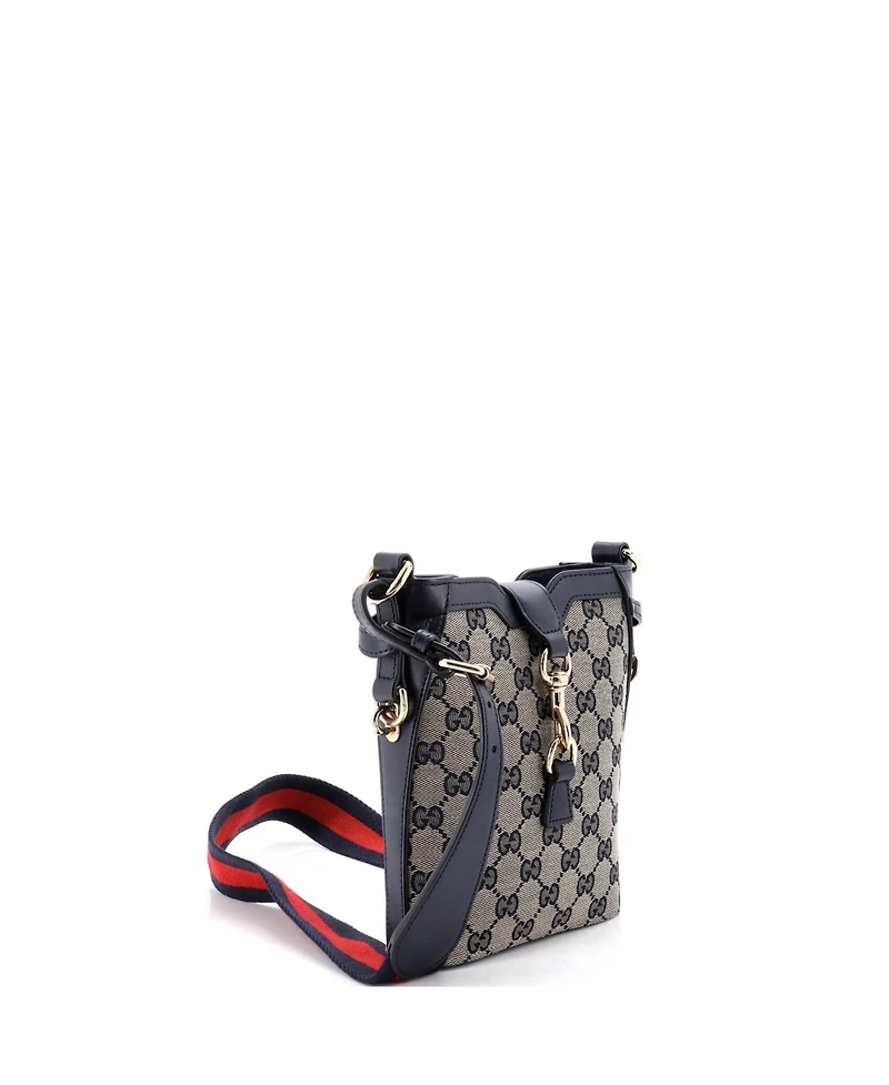 Pre-Owned Gucci Mini Bucket Bag Gg Canvas with Leather