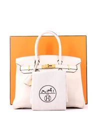 Pre-Owned HERMES Birkin 30 Handbag Light Clemence with Gold Hardware