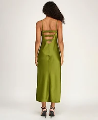 City Studios Juniors' V-Neck Pleated Midi Dress