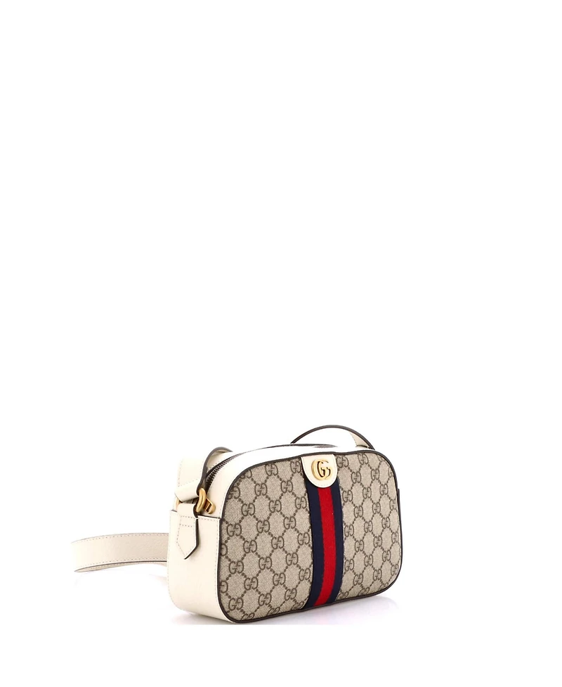 Pre-Owned Gucci Small Ophidia Camera Shoulder Bag Gg Coated Canvas with Leather