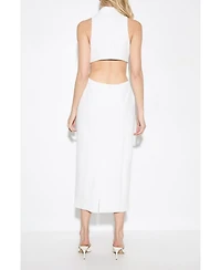 MissPap Women's Premium Open Back Waistcoat Midi Dress