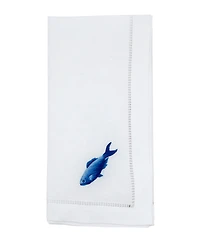 Saro Lifestyle Embroidered Fish Cotton Napkins, Set of 6