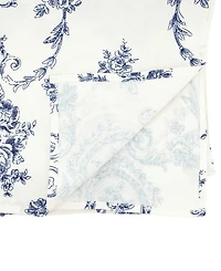 Saro Lifestyle Classic Toile Floral Linen Blend Tablecloth