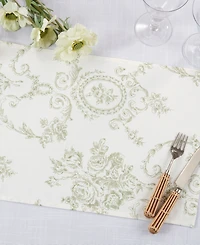Saro Lifestyle Floral Toile Linen Blend Placemats, Set of 4