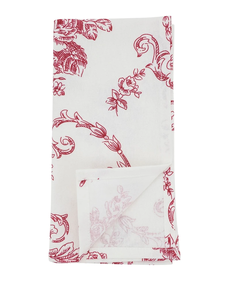 Saro Lifestyle Botanical Linen Blend Decorative Napkins, Set of 4