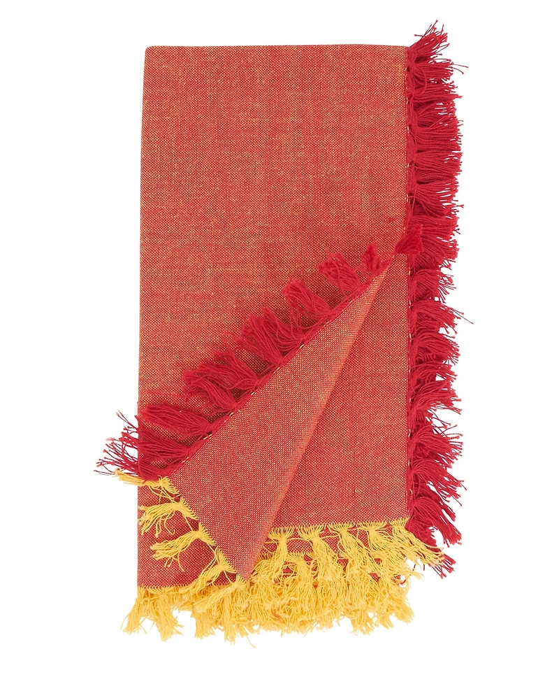 Saro Lifestyle Textured Cotton Fringe Napkins, Set of 4