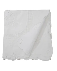 Saro Lifestyle Linen Cutwork Lace Tablecloth, 54" x 54"