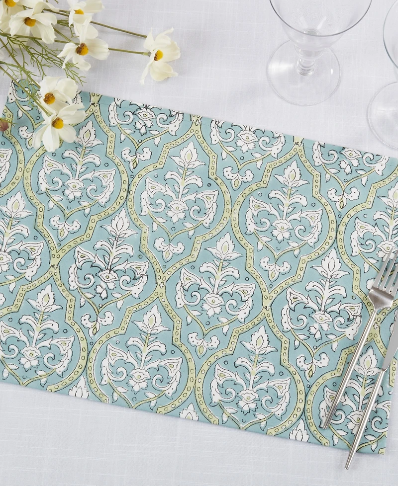 Saro Lifestyle Ornate Medallion Cotton Placemats, Set of 4
