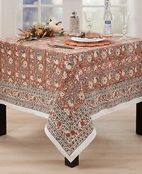 Saro Lifestyle Timeless Floral Cotton Tablecloth, 70" x 70"
