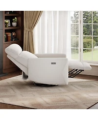 gaomon Power Recliner Chair Swivel Glider Faux Leather Upholstered Nursery Rocker Reclining Sofa Chair with Charging Port,Curved Armrests