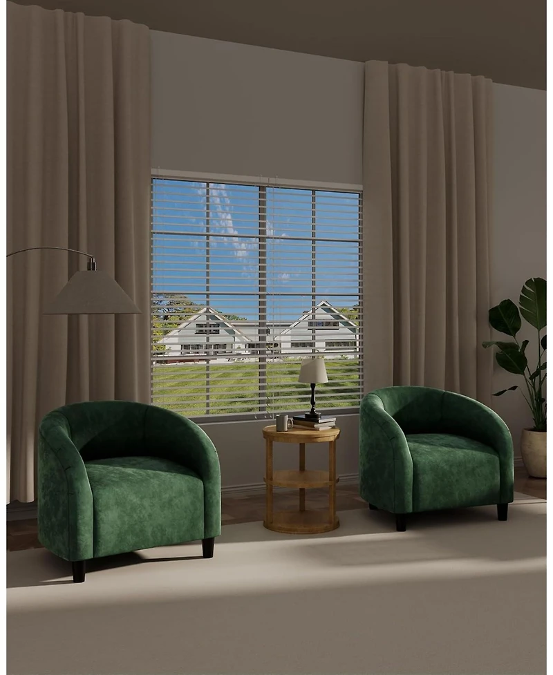 gaomon Accent Chair Velvet Club Barrel Chair with Armrests and Soft Padded Seat for Living Room Bedroom Study Waiting Room