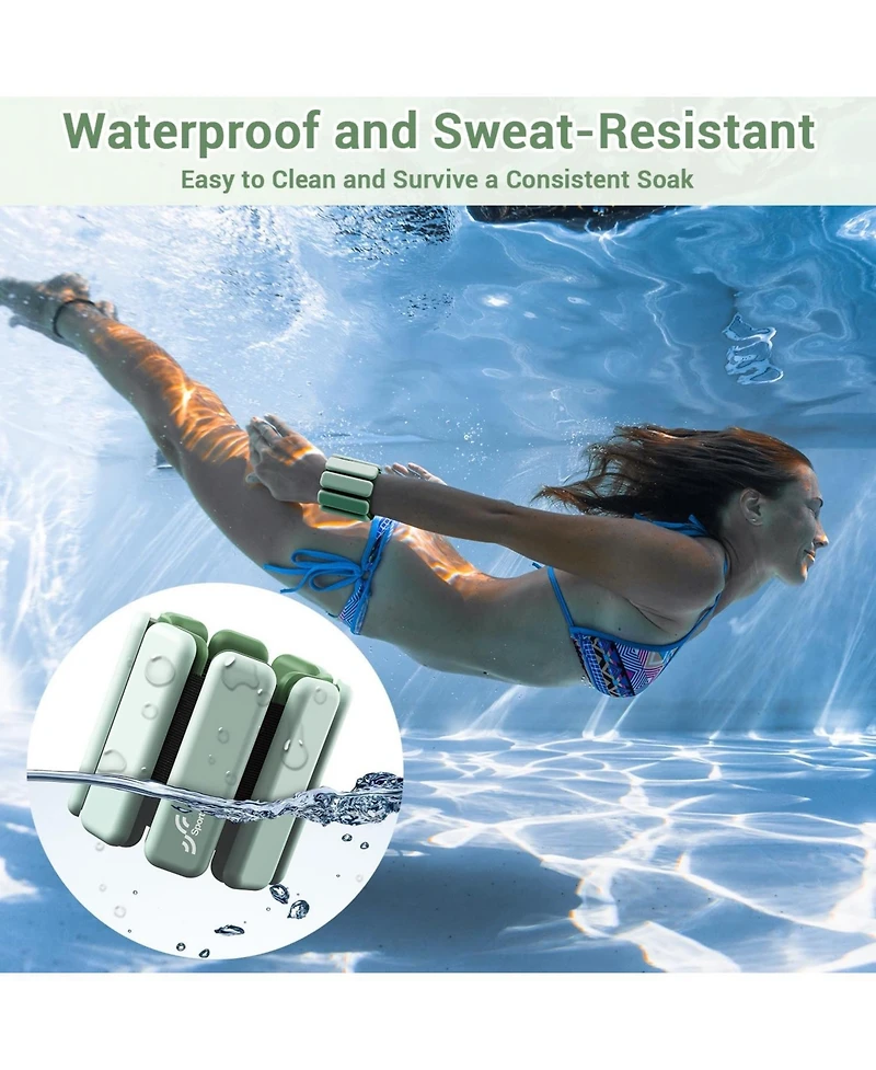 Sportneer Adjustable Wrist Ankle Weights for Women Men 1 Pair 1 lb or 2 lb Each Silicone Bangles for Yoga Dance Pilates Cardio Aerobics Pool Jogging
