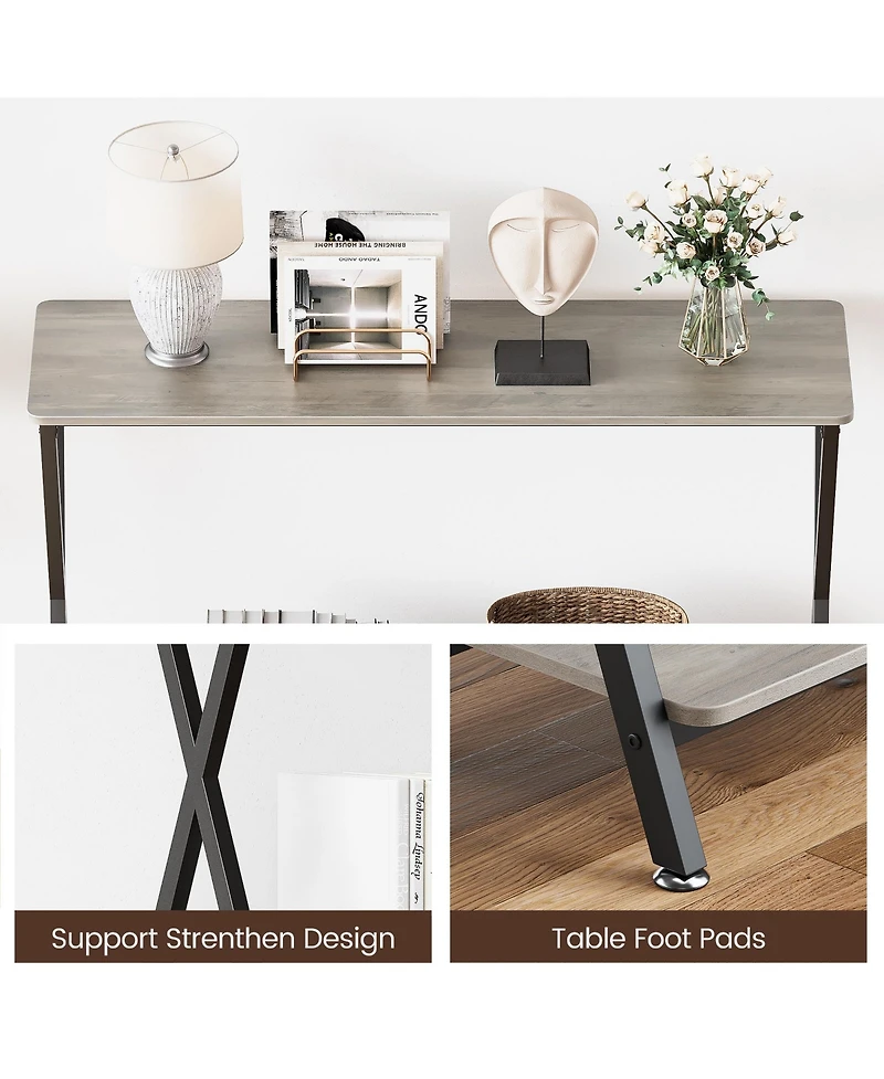gaomon 2-Tier Narrow Farmhouse Sofa Table