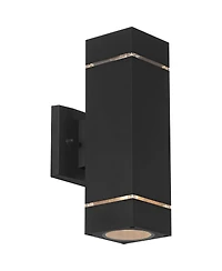 Possini Euro Design Skyridge High Modern Outdoor Wall Light Fixture Mount Porch House Set of 2 Up Down Aluminum