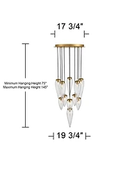Possini Euro Design Possini Euro Odense 19 Soft Gold Cast Glass 11-Light Chandelier