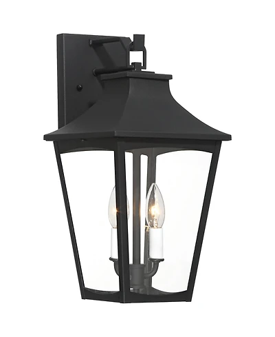John Timberland Tagua High Textured Black 2-Light Outdoor Wall Lantern Light