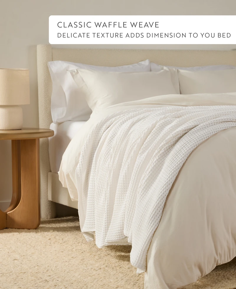 ienjoy Home Waffle Weave Cotton Blanket, King/California King