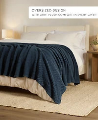 ienjoy Home Waffle Weave Cotton Blanket, Twin/Twin Xl