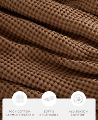ienjoy Home Waffle Weave Cotton Blanket, Twin/Twin Xl