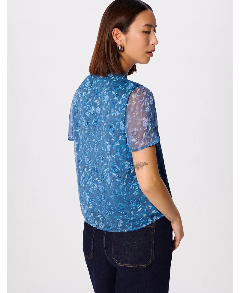 Whistles Women's Ditsy Floral V Neck-Blouse