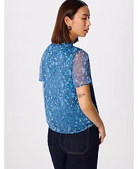 Whistles Women's Ditsy Floral V Neck-Blouse