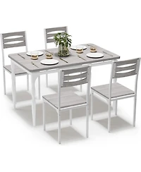 gaomon 5 Piece Dining Table Set, Industrial Style Dining Table and Chairs Set for 4, Kitchen Table Set for Dining Room