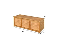 sumyeg 46 Gallon Acacia Wood Storage Bench Box for Patio Garden Deck