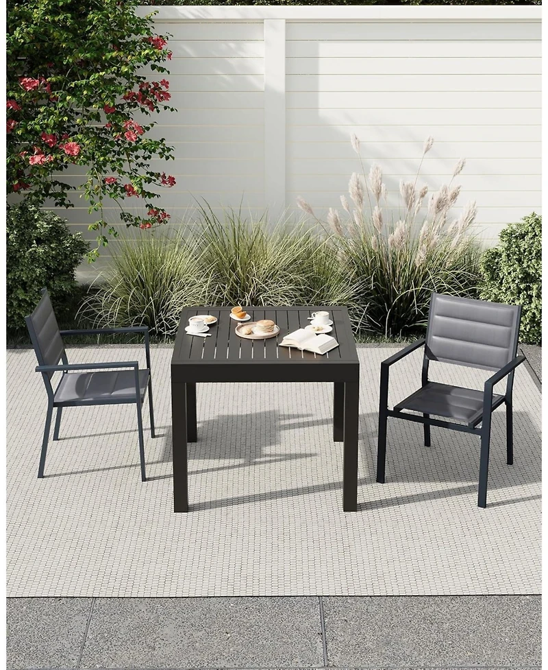 gaomon 2-Piece Stacking Dining Chairs- Lightweight Aluminum Textile Fabric for Patio Deck Bistro