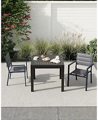 gaomon 2-Piece Stacking Dining Chairs- Lightweight Aluminum Textile Fabric for Patio Deck Bistro