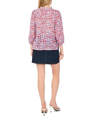 Vince Camuto Women's Printed Split V-Neck Blouse