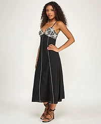 Seni & Cade Juniors' Crochet Trim Midi Dress