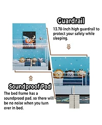 Streamdale Furniture Kids House Floor Bed Frame with Roof