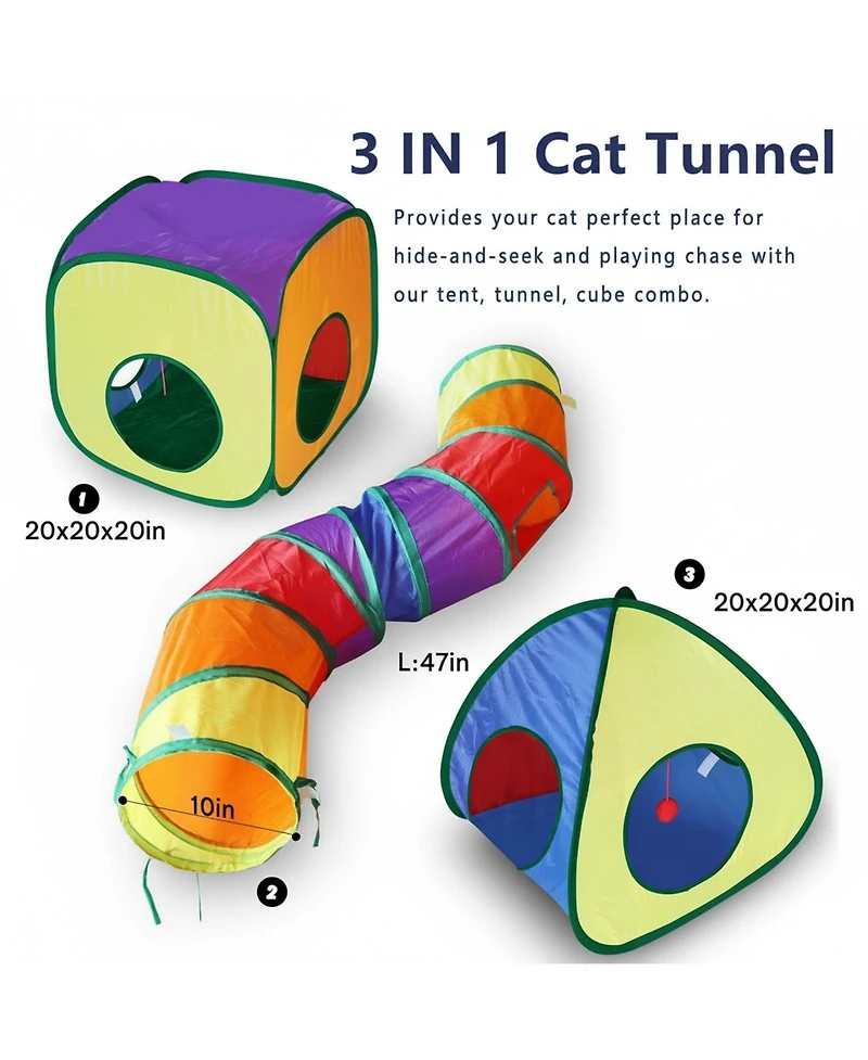 Aronkl 23 Cat Toys Set for Indoor Cats Interactive Tunnel Teaser Wand Balls Kitten Play Kit