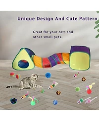 Aronkl 23 Cat Toys Set for Indoor Cats Interactive Tunnel Teaser Wand Balls Kitten Play Kit