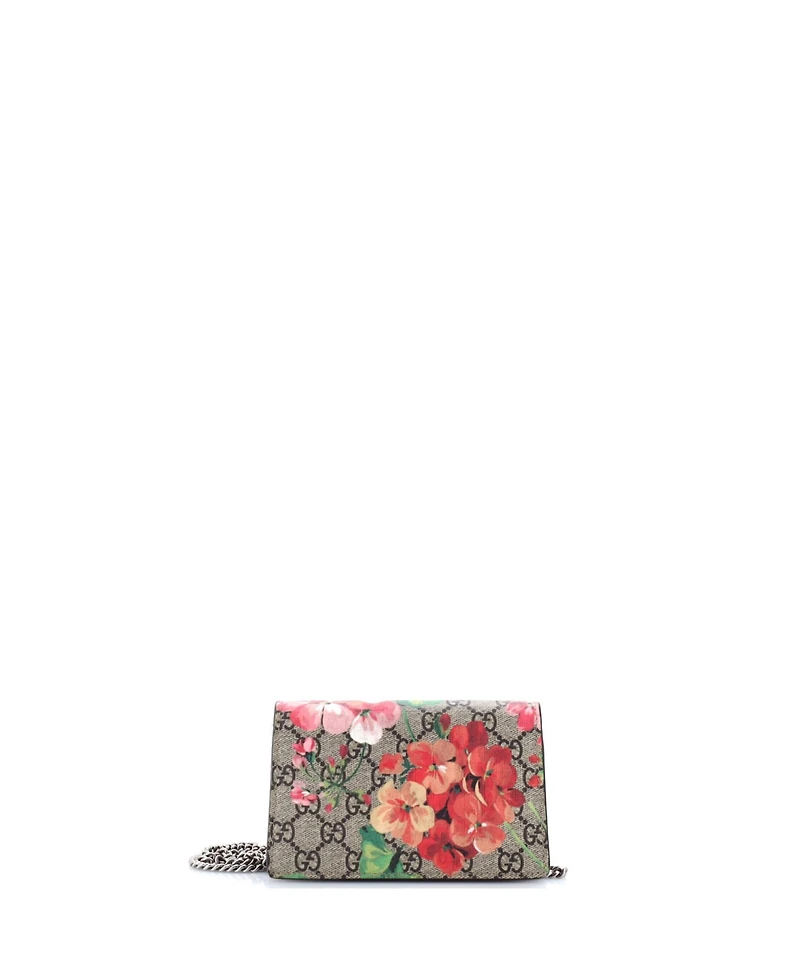 Pre-Owned Gucci Super Mini Dionysus Bag Blooms Print Gg Coated Canvas