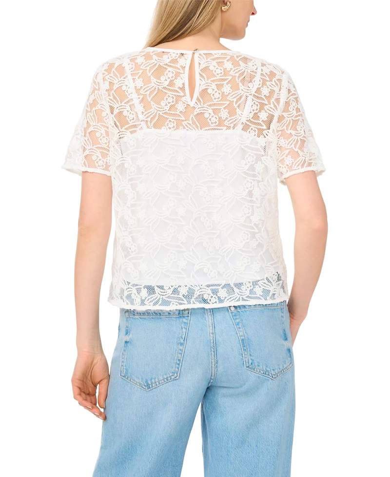 Vince Camuto Women's Short-Sleeve Crewneck Blouse