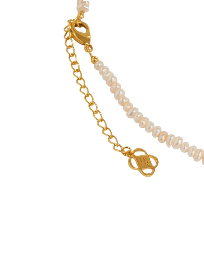 Ottoman Hands Sorel Pearl and Labradorite Beaded Necklace