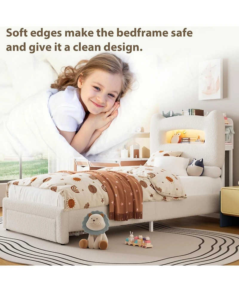 gaomon Full Led Bed Frame with Storage Headboard