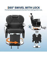 gaomon Professional Barber Chair Hydraulic 360 Swivel Salon Chair with Adjustable Headrest, Reclining Styling Chair for Hairdresser Beauty Salon Spa