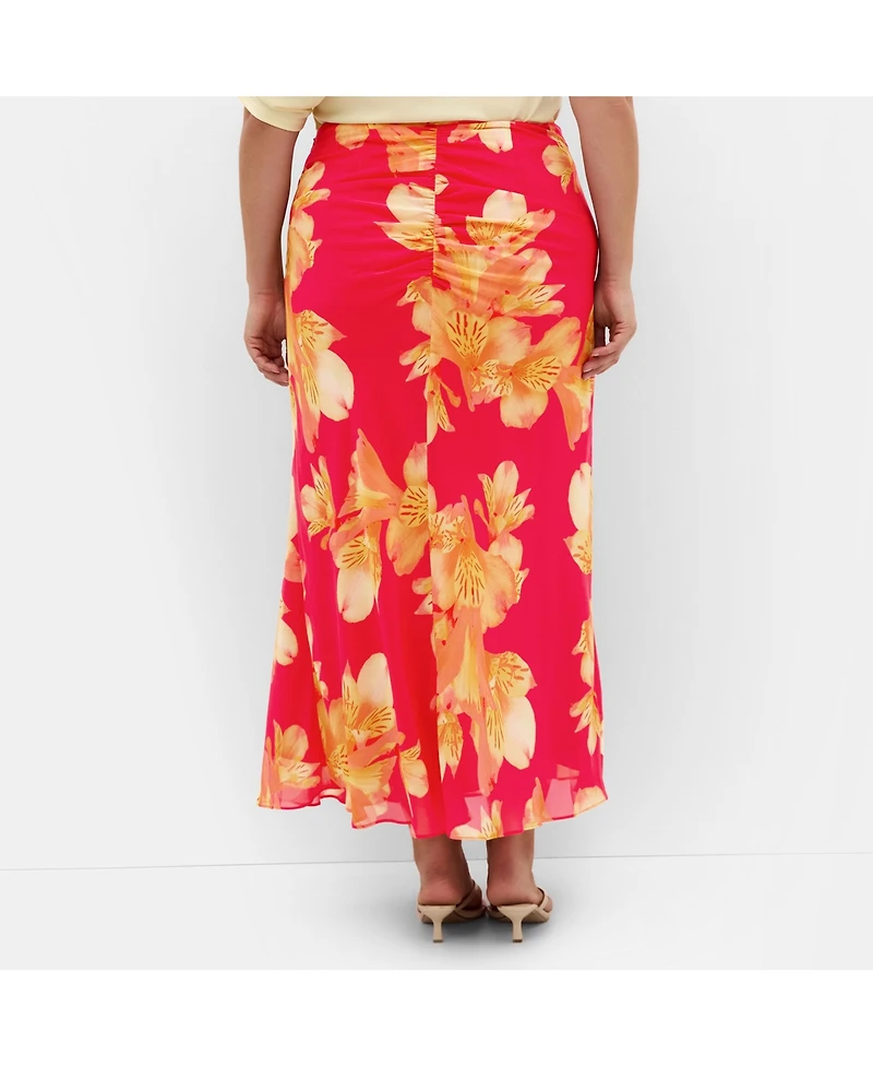 City Chic Women's Soiree Print Maxi Skirt