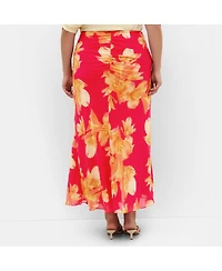 City Chic Women's Soiree Print Maxi Skirt