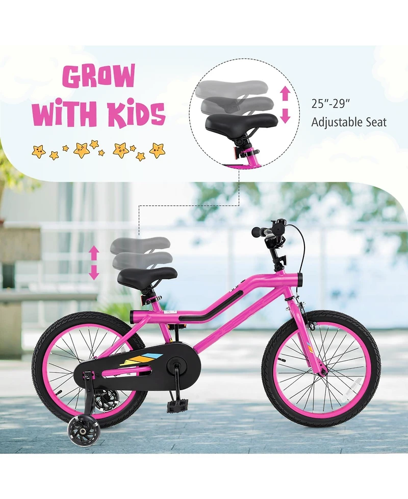 Slickblue Kids Bicycle with Led Lights, Training Wheels and Headlight