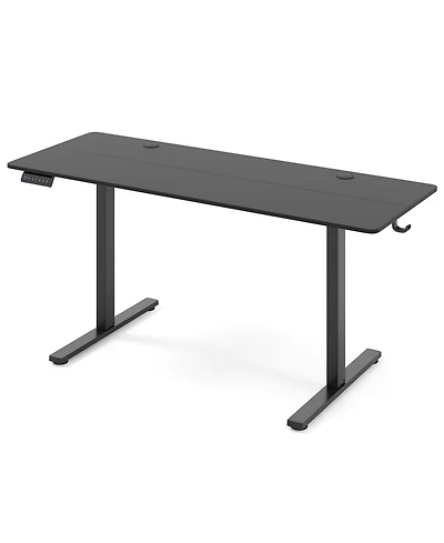 Gouun Electric Standing Desk with 3 Memory Heights and 2 Hanging Hooks and Cable Holes