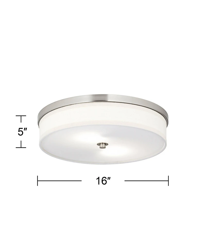 Possini Euro Design Possini Euro Martin and Brushed Nickel Flush Ceiling Light