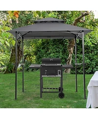 Clihome 8x5 Ft Bbq Gazebo Replacement Canopy - Double Layer Grill Top
